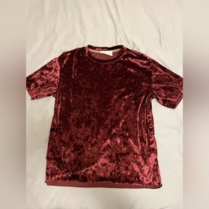 Purple Velvet Short Sleeve